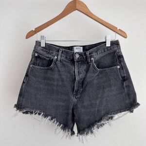 Agolde Denim Shorts Womens 25 Black Micah Cut Off Jean Festival Boho Minimalist